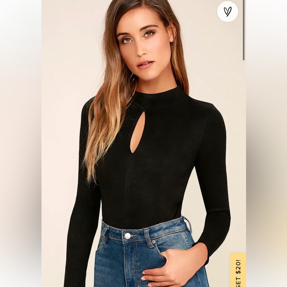 Mink pink suede bodysuit with keyhole